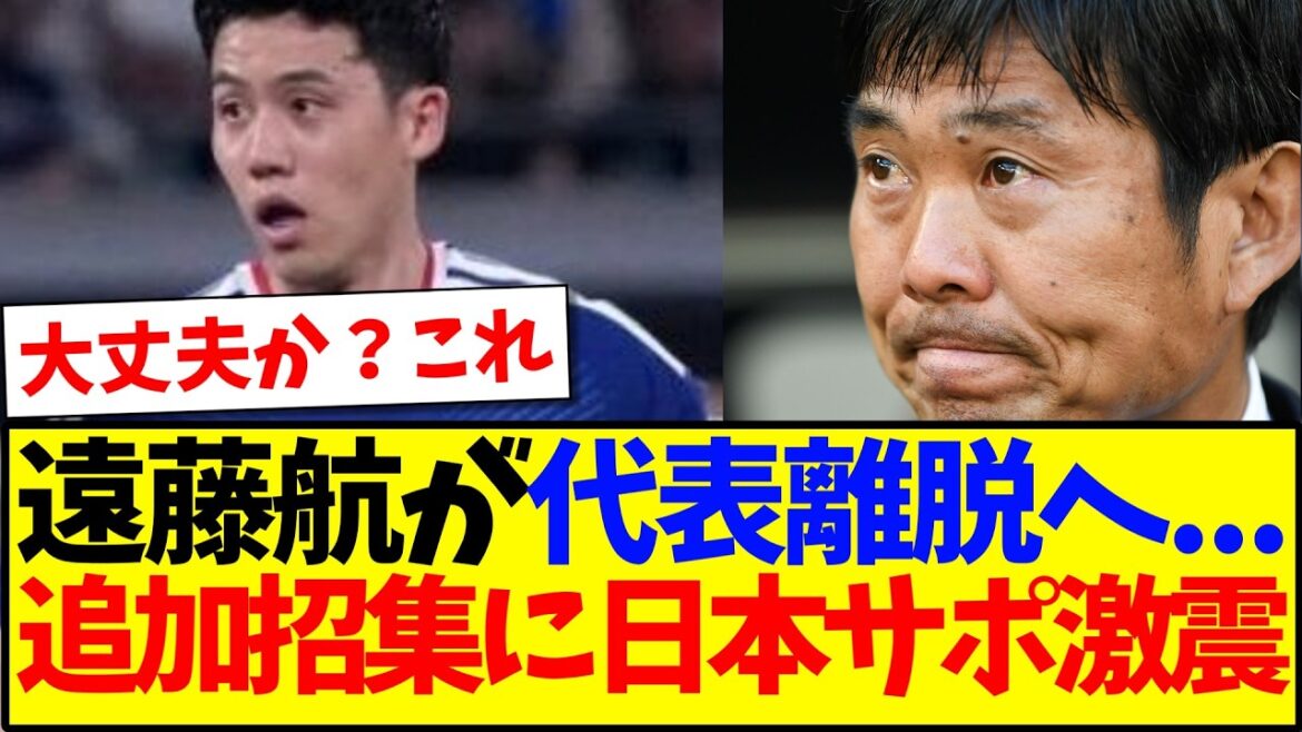 【速報】遠藤航が代表離脱へ…追加招集見て大荒れする日本サポの反応がこちらです… 【速報】遠藤航が代表離脱へ...追加招集見て大荒れする日本サポの反応がこちらです...