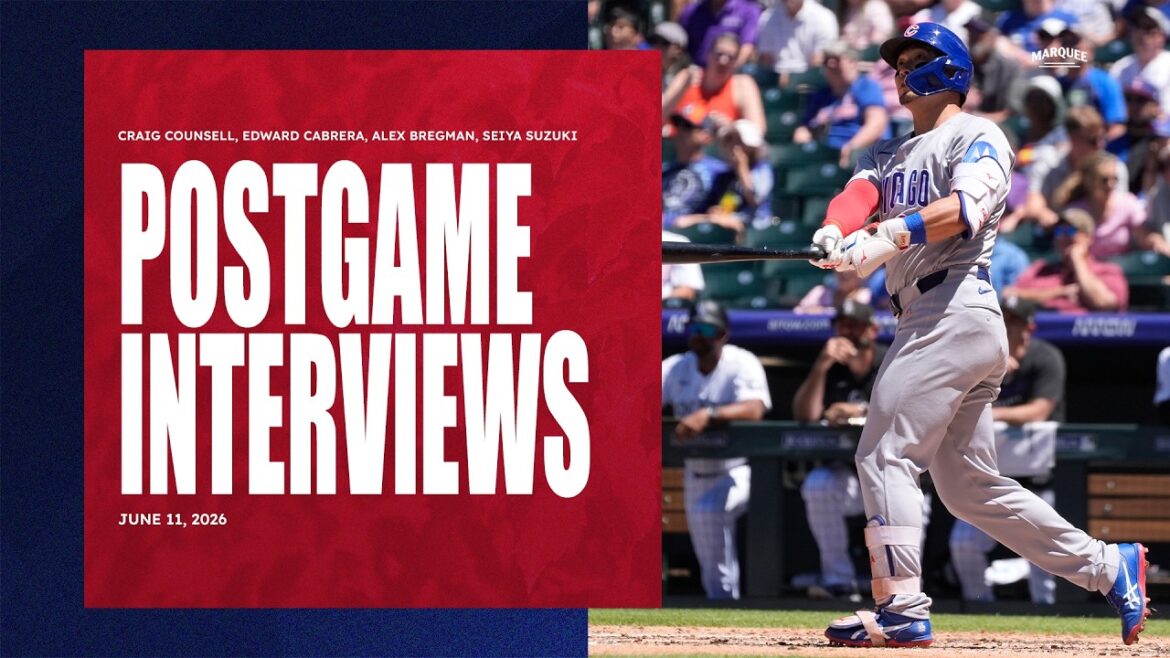 POSTGAME INTERVIEWS: Cabrera, Bregman, Suzuki, and Counsell | Cubs Locker Room Sound (6/11/2026)