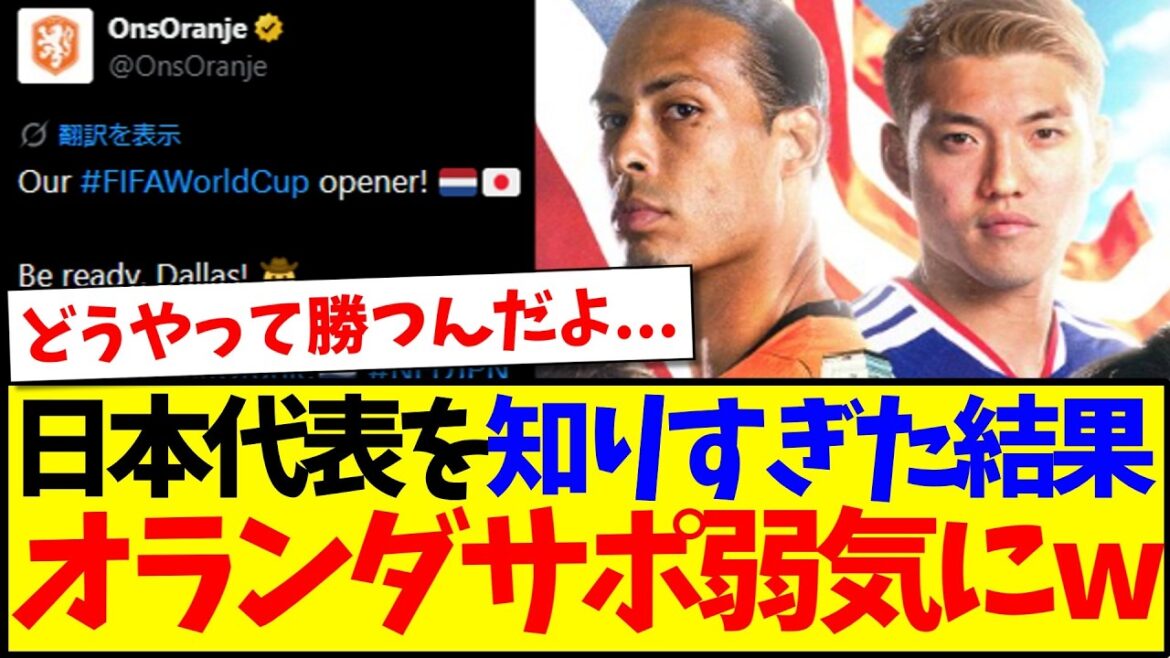 【海外の反応】日本戦を前に日本代表のことを調べすぎて、なぜか弱気になってしまうオランダサポの反応がこちらですwww 【海外の反応】日本戦を前に日本代表のことを調べすぎて、なぜか弱気になってしまうオランダサポの反応がこちらですwww