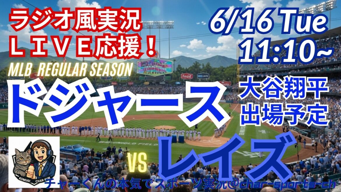 【大谷出場!同時視聴ライブ応援】MLBドジャースVSレイズをラジオ風に実況ライブ応援! #大谷ホームラン #大谷翔平 #ドジャース #MLBLIVE #MLBライブ #野球 #mlb #二刀流