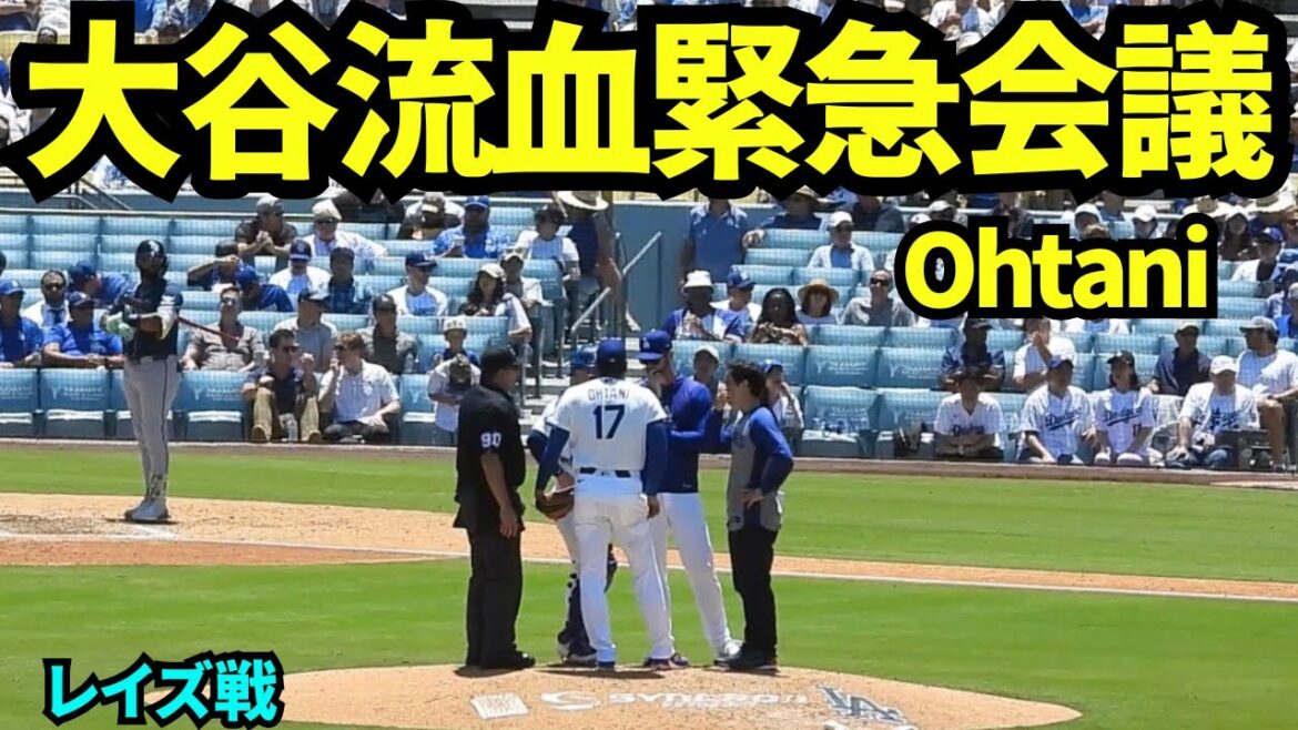 大谷翔平手の豆が潰れ流血し緊急会議! 【現地映像】2026年6月17日 ドジャースvsレイズ
