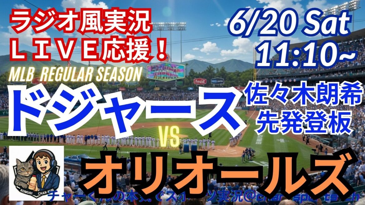 【佐々木先発!同時視聴ライブ応援】MLBドジャースVSオリオールズをラジオ風に実況ライブ応援 #大谷ホームラン #大谷翔平 #ドジャース #MLBLIVE #MLBライブ #野球 #mlb #佐々木