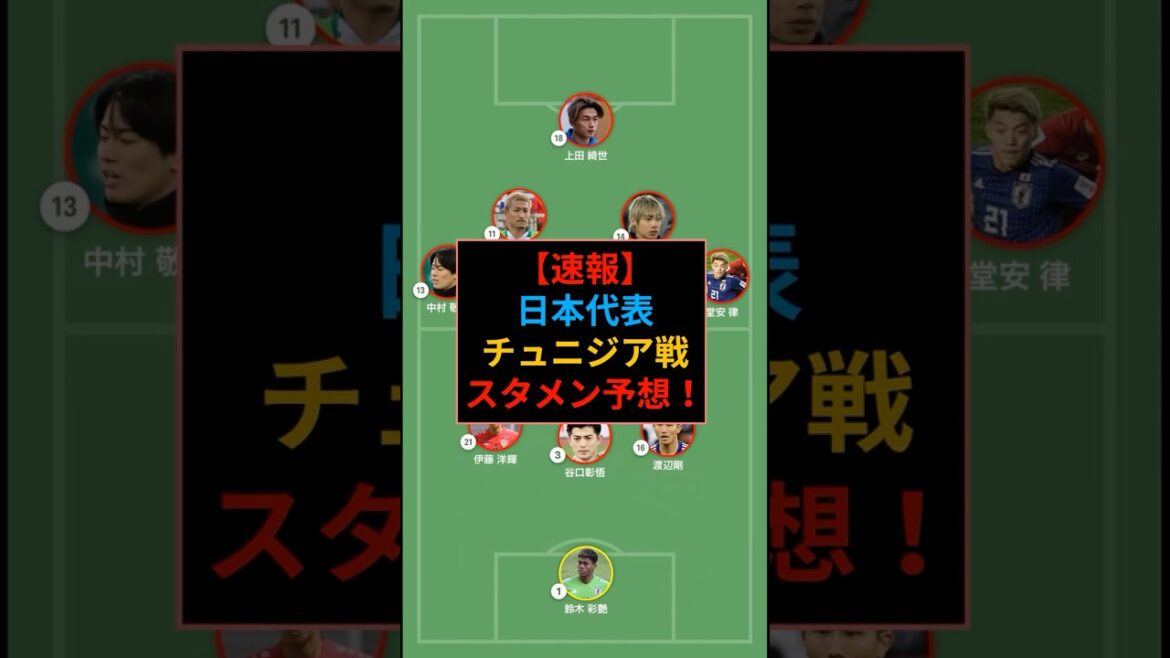 【W杯】日本代表チュニジア戦のスタメン予想!久保の代わりは⁉ #チュニジア戦 #サッカー 【W杯】日本代表チュニジア戦のスタメン予想!久保の代わりは⁉ #チュニジア戦 #サッカー