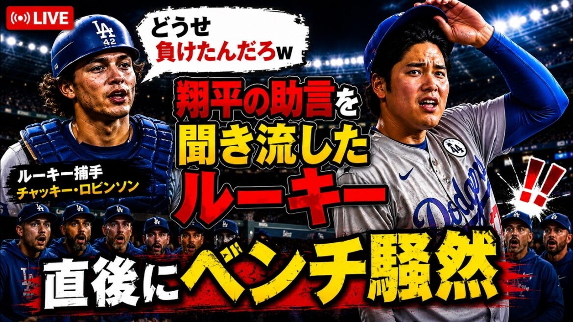 【LIVE】ダグアウトが凍りついた…大谷翔平の助言を嘲笑したルーキー、その直後に起きた出来事とは【ドジャース】