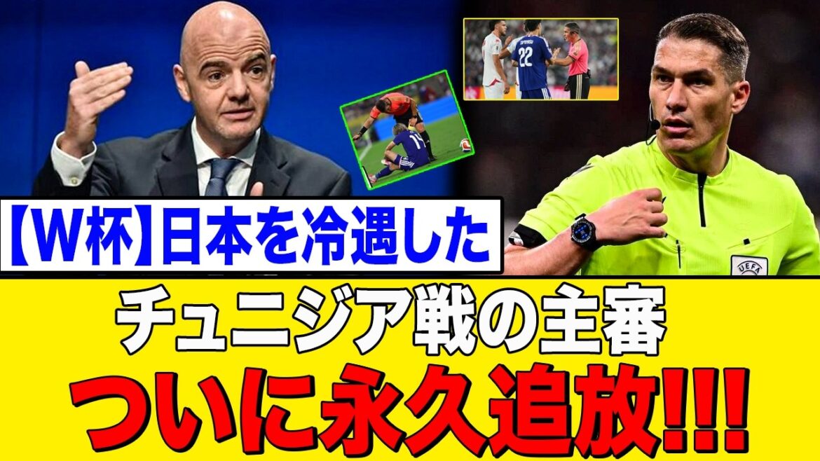 【W杯激震】日本を冷遇したチュニジア戦主審に世界激怒!!! FIFAついに異例の処分か!?