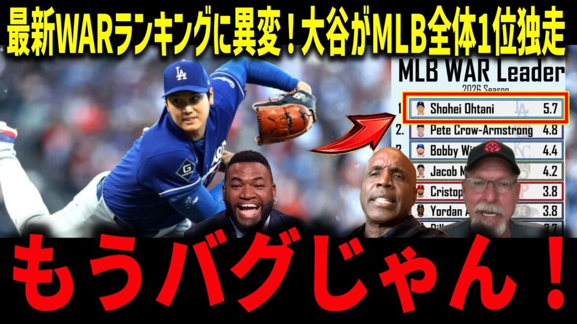 【大谷翔平】最新WAR唯一の5点台でMLB全体1位独走!6回8K&自援護タイムリーにレジェンド絶叫「もうMLBから追放しろ」二刀流が指標を破壊【海外の反応/MLB】