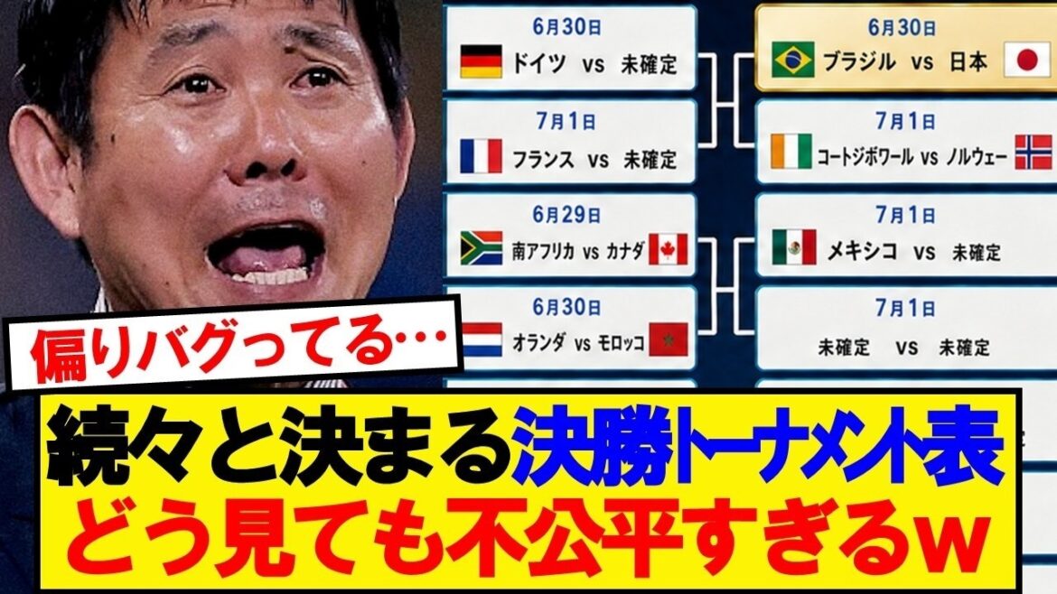 【速報】死の組グループIが終了、決勝トーナメント表がこちらです…