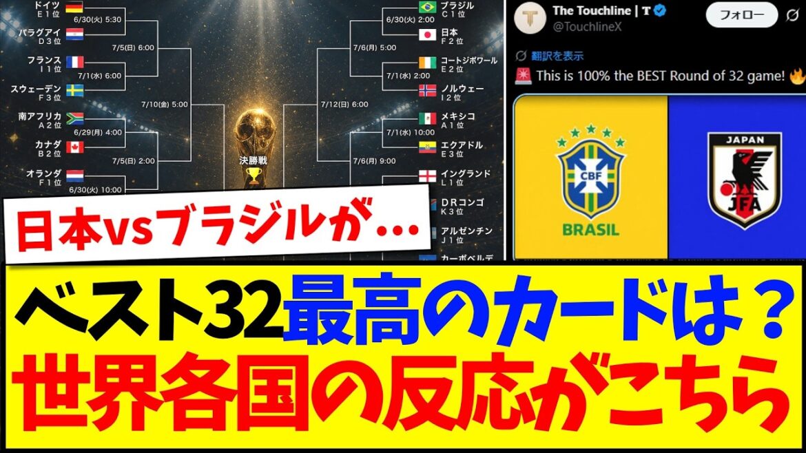 【海外の反応】W杯ベスト32で最高の対戦カードは？世界各国の反応がこちらです！！！
