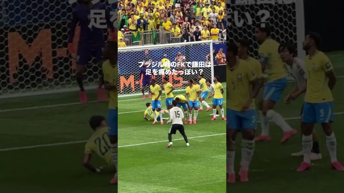 ブラジル戦の途中で負傷しながらプレーしてた鎌田大地 #サッカー #サッカー日本代表 #鎌田大地