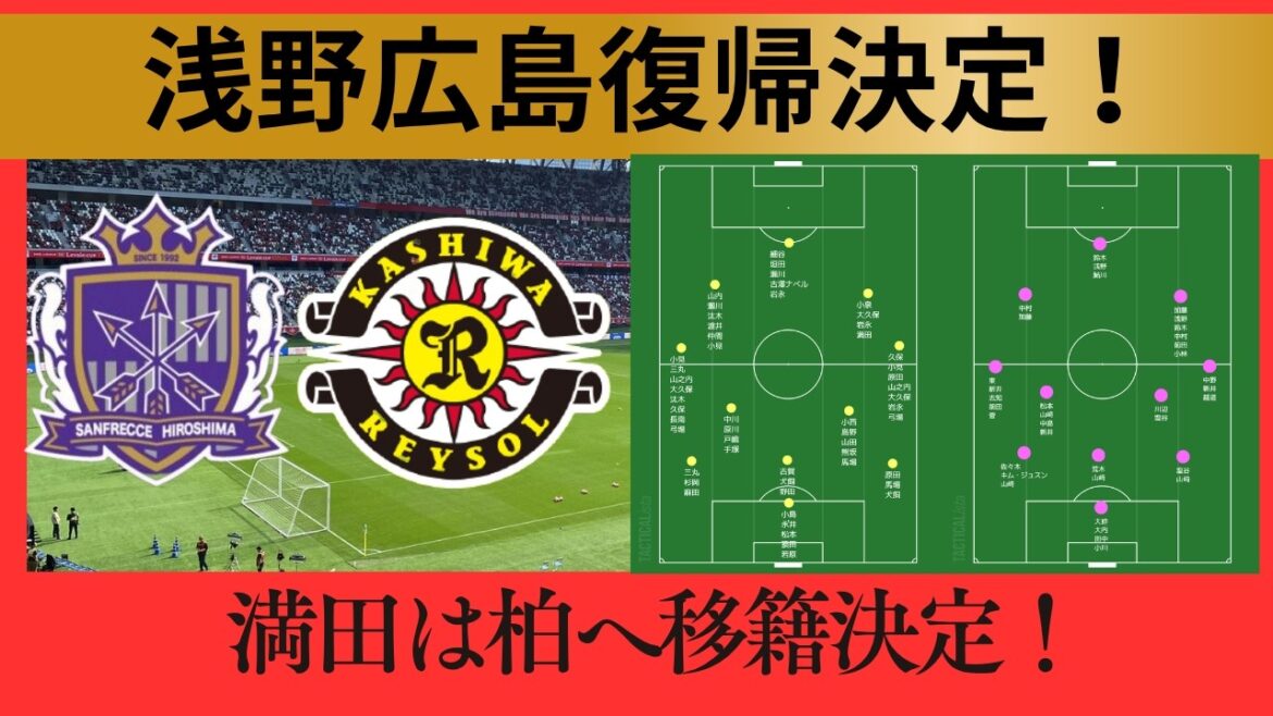 【サンフレッチェ広島】浅野広島復帰決定!待望のFW獲得!満田は柏へレンタル移籍決定【柏レイソル】 【サンフレッチェ広島】浅野広島復帰決定!待望のFW獲得!満田は柏へレンタル移籍決定【柏レイソル】