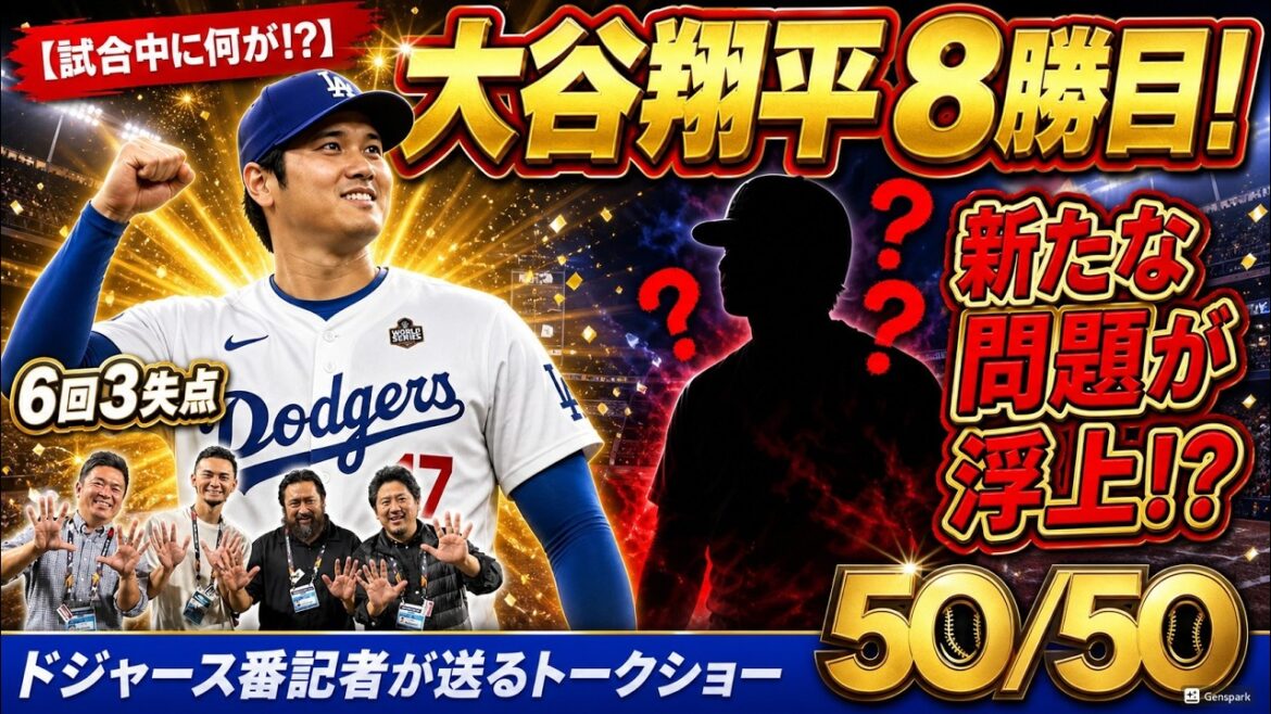 【現地速報】大谷翔平 6回3失点で今季8勝目!しかし試合中に“新たな問題”が浮上!?【ドジャース番記者の50/50】