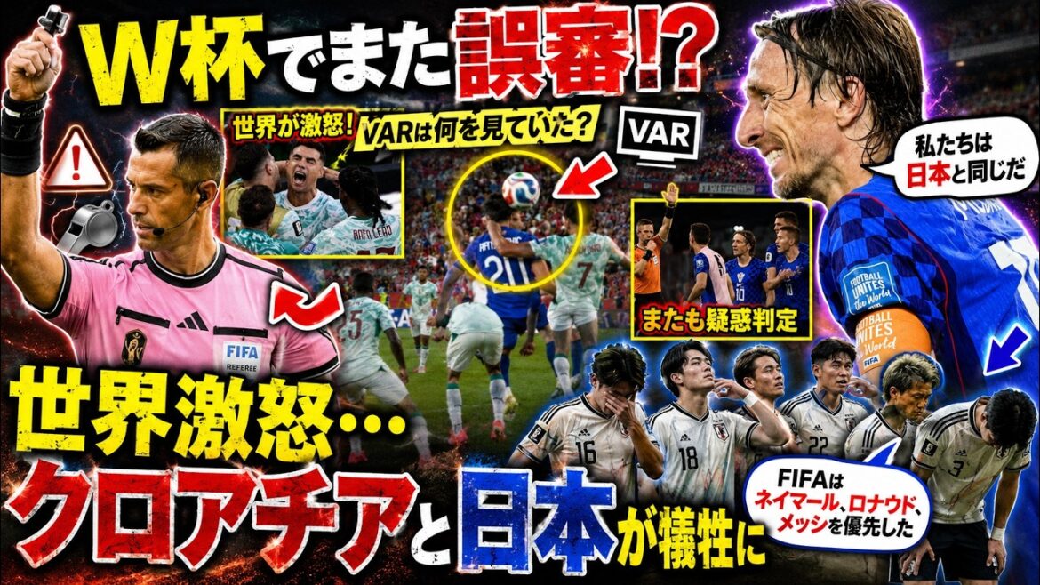 日本の次はクロアチア…また審判とVARが試合を壊した!世界中が怒り爆発 日本の次はクロアチア…また審判とVARが試合を壊した!世界中が怒り爆発