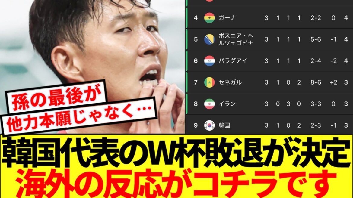 【海外の反応】ビンゴ失敗で韓国代表がW杯敗退決定!!海外の反応がコチラです 【海外の反応】ビンゴ失敗で韓国代表がW杯敗退決定!!海外の反応がコチラです