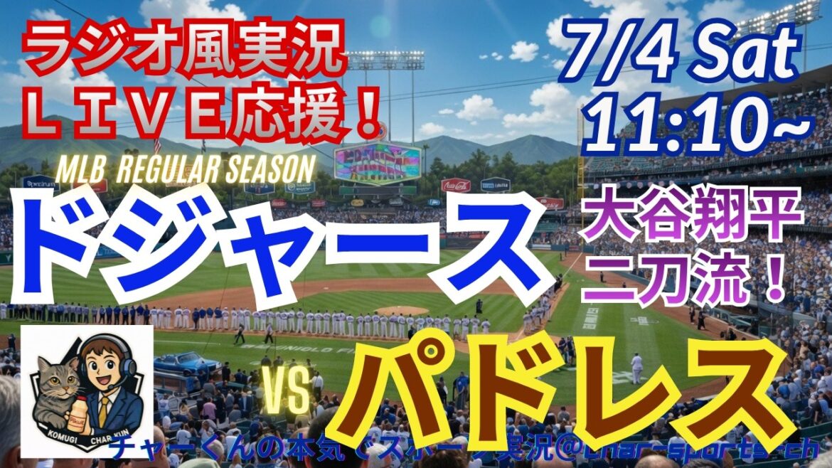 【大谷先発!同時視聴ライブ応援】MLBドジャースVSパドレスをラジオ風に実況ライブ応援! #大谷翔平 #ドジャース #MLBLIVE #MLBライブ #野球 #mlb #大谷ホームラン #大谷二刀流