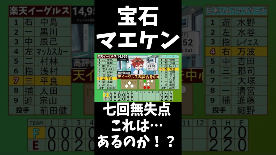 【速報】楽天イーグルスマエケンこと前田健太 七回無失点 まだまだいけるぞ…? #shorts