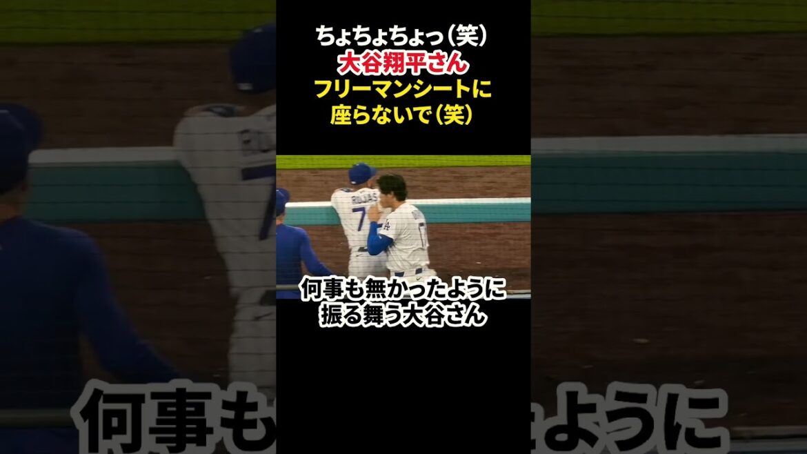 フリーマンシートに座る大谷翔平さん🤣 #大谷翔平 #mlb #shorts #dodgers #ドジャース #野球 #ohtani #baseball #フリーマン