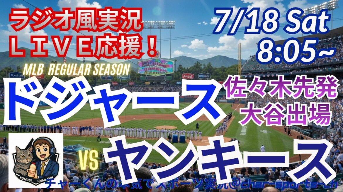 【佐々木先発・大谷出場!同時視聴ライブ応援】ドジャースVSヤンキースをラジオ風に実況ライブ応援! #大谷翔平 #ドジャース #MLBLIVE #MLBライブ #野球 #mlb #大谷ホームラン