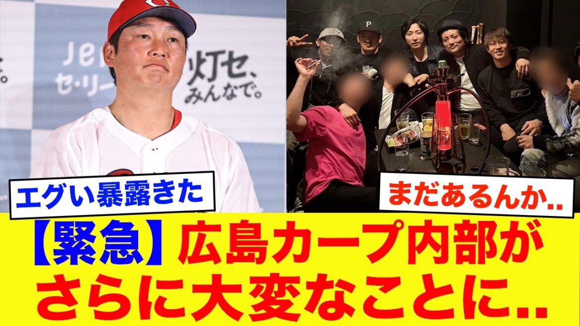 【悲報】広島カープ内部、さらに大変な事態に発展していることが判明…【プロ野球】【羽月隆太郎】【ゾンビタバコ】
