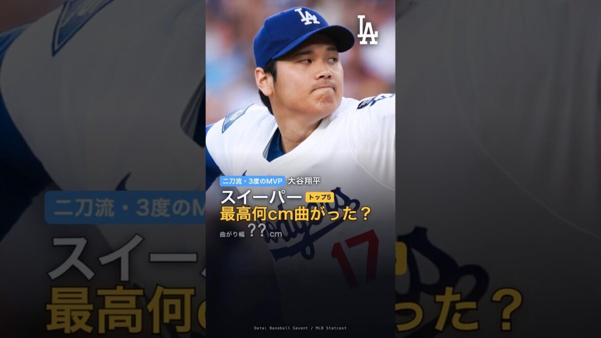 大谷のスイーパー、最高で何cm曲がる? #mlb #大谷翔平 #スイーパー #野球