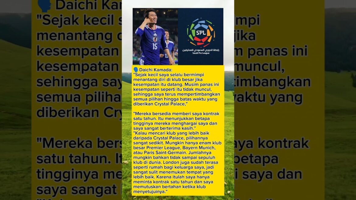Daichi Kamada Ungkap Alasan Tolak Tawaran Saudi Pro League #DaichiKamada #crystalpalace