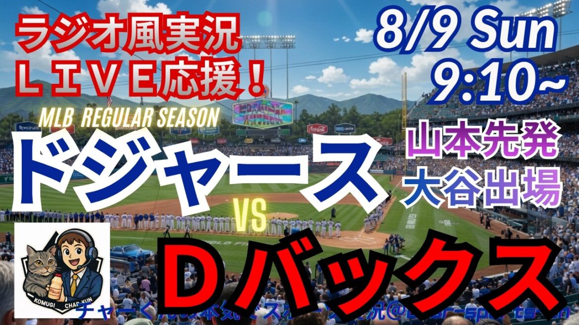 【山本先発・大谷出場!同時視聴ライブ応援】ドジャースVSDバックスをラジオ風に実況ライブ応援 #大谷翔平 #ドジャース #MLBLIVE #MLBライブ #野球 #mlb #大谷さんホームラン