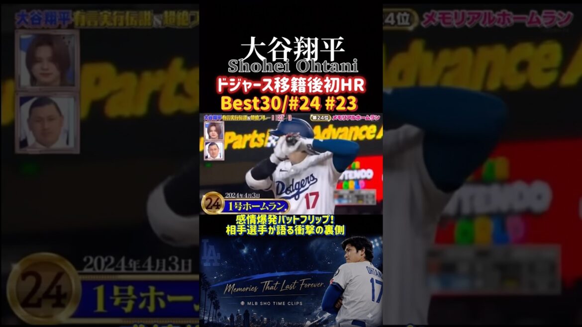 【大谷翔平】超絶プレーBEST30(24位&23位)|ドジャース第1号HR&感情むき出しバットフリップ