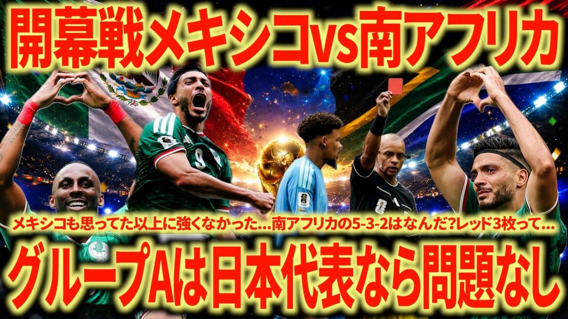 【開幕戦しぶい】メキシコ🇲🇽vs南アフリカ🇿🇦振り返り メキシコのリラは良い選手!すでに32カ国のW杯が良いと感じてしまいました… 【開幕戦しぶい】メキシコ🇲🇽vs南アフリカ🇿🇦振り返り メキシコのリラは良い選手!すでに32カ国のW杯が良いと感じてしまいました...